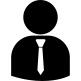 Business person silhouette wearing tie