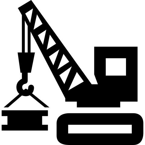 Construction tool vehicle with crane lifting materials