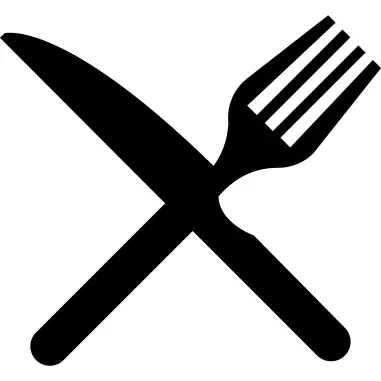 Fork and knife in cross