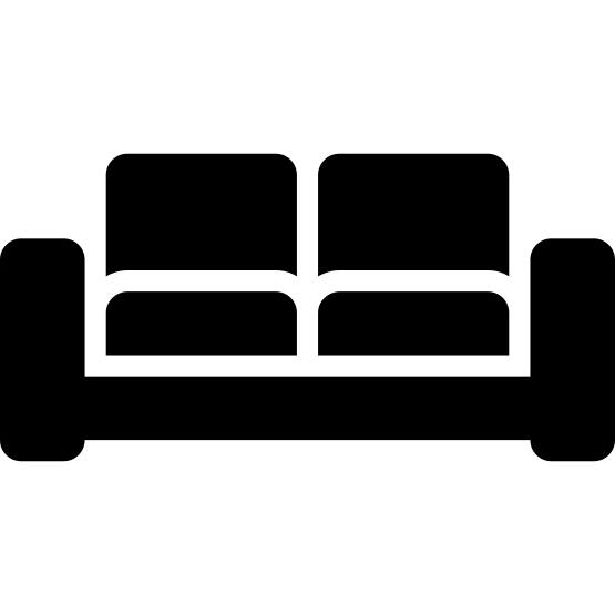 Livingroom black double sofa