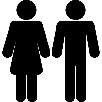 Female and male shapes silhouettes