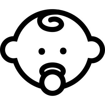 Baby head outline with pacifier