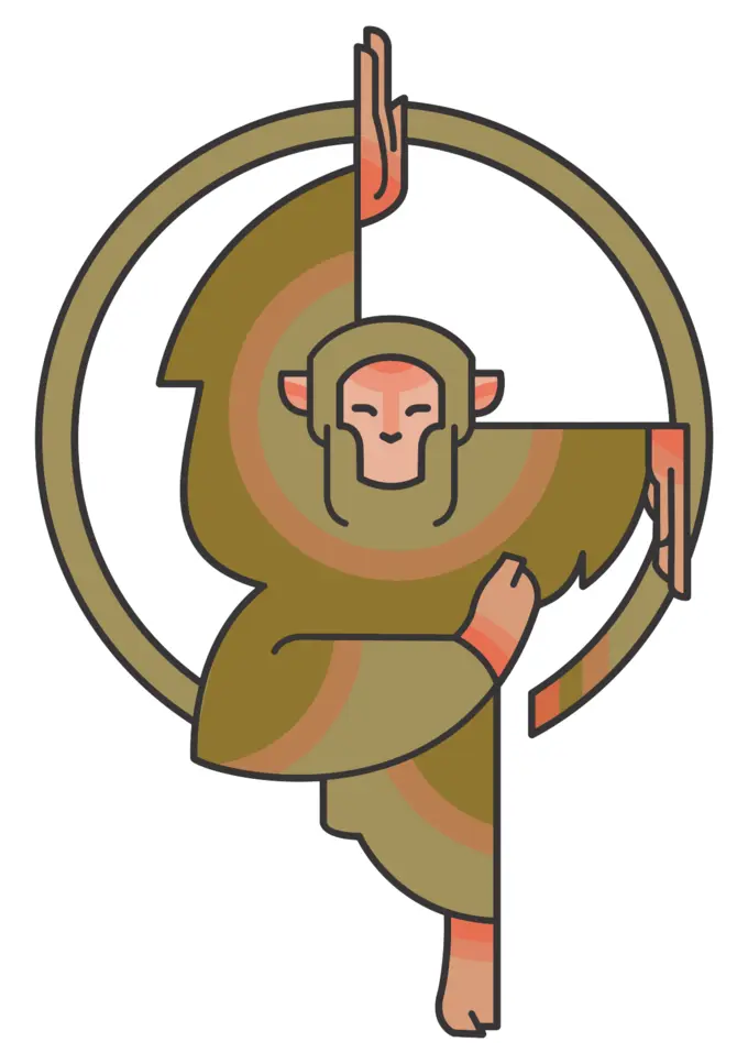 程式化的卡通猴子