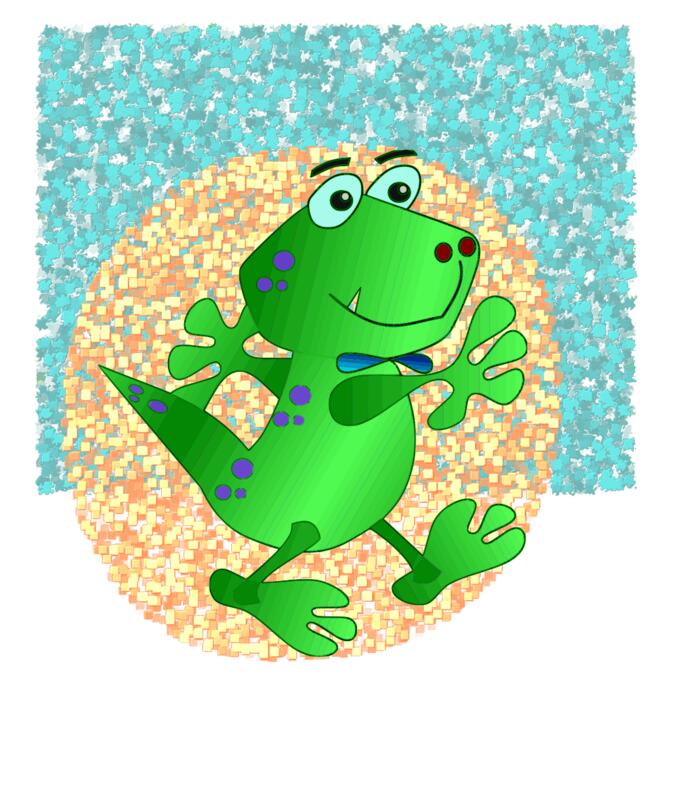 Colorful walking dinosaur
