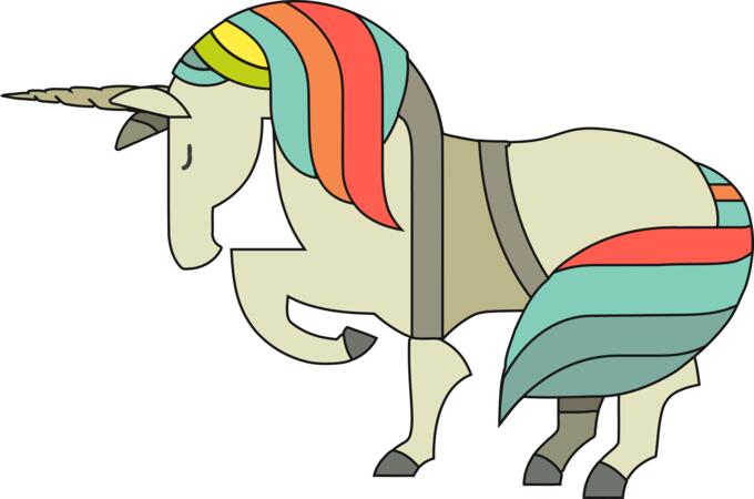Unicorn with rainbow mane