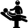 Medical doctor and a patient on a stretcher bed