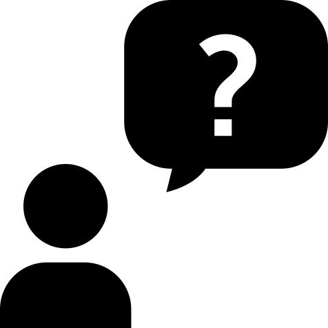 Man with a question in speech bubble