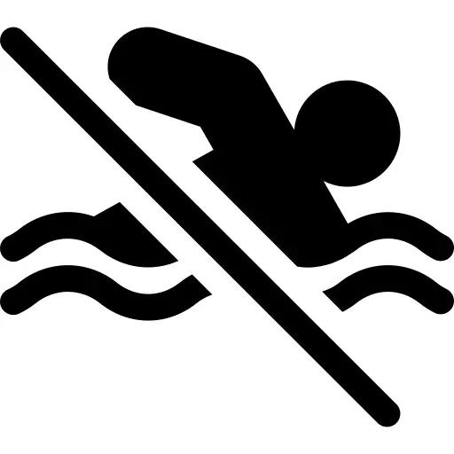 No swimming