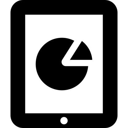 Tablet with circular graphic