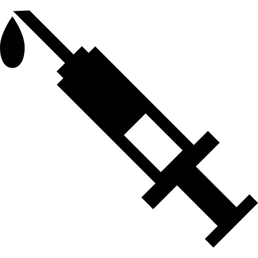 syringe with drop