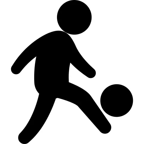 Man silhouette playing soccer