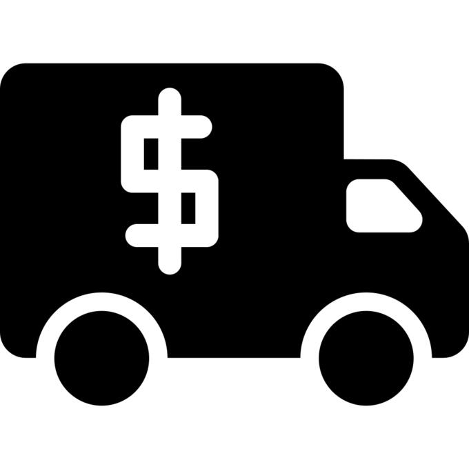 Dollars money truck transport