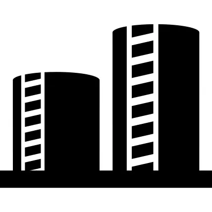 Oil refinery tanks