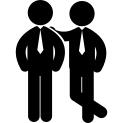 Two standing businessmen side by side