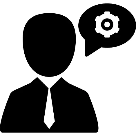 Businessman with a speech bubble