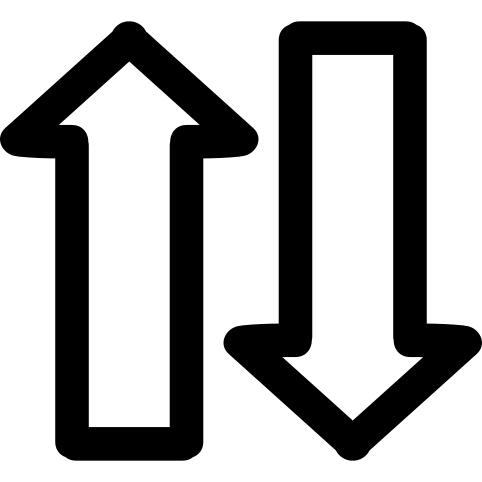 Up and down hand drawn arrows couple