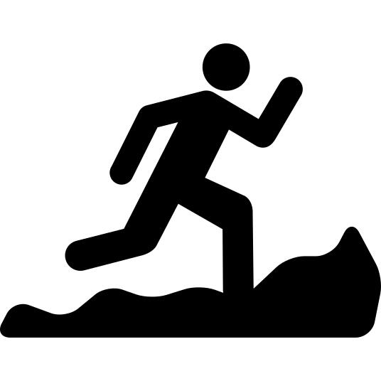 Mountain running silhouette
