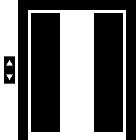 Opened building elevator doors