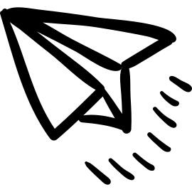 Paper plane handmade folded shape