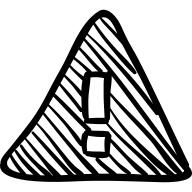 Warning triangular sketched sign