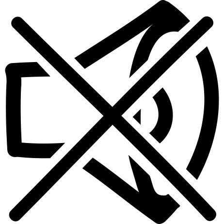 No sound hand drawn symbol of a speaker outline with a cross