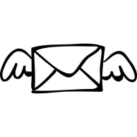 Email winged envelope outlined sketch