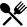 Flatware silhouette of a knife and a fork cross
