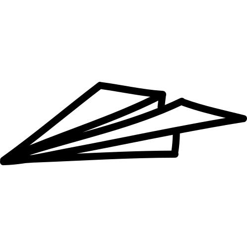 Paper plane hand drawn outline