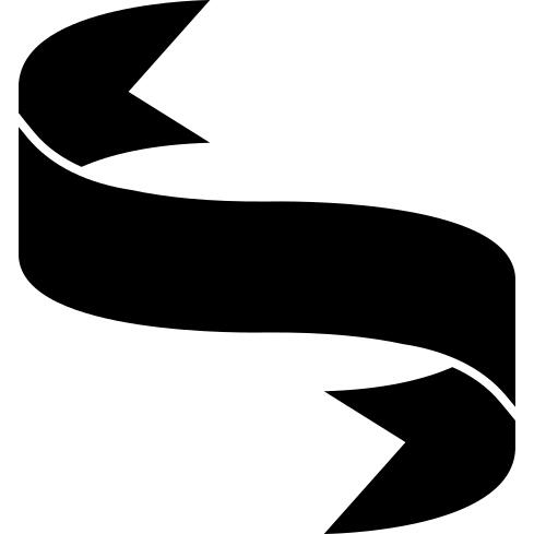 Swirling ribbon silhouette