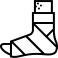 Plastered foot