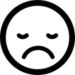 Sad sleepy emoticon face square