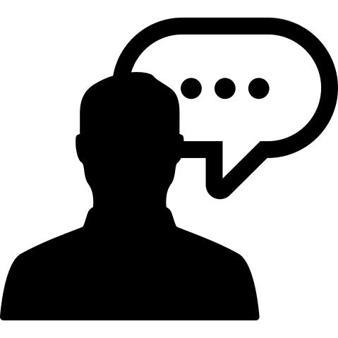 Man with speech bubble