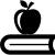 Book with apple