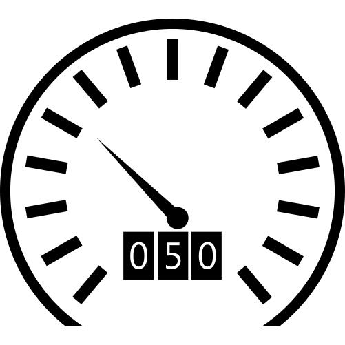 Odometer for kilometers and speed control