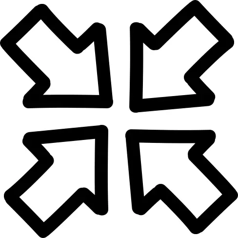 Join of four arrows hand drawn outlines