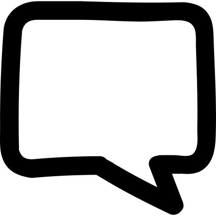 Chat bubble hand drawn outline