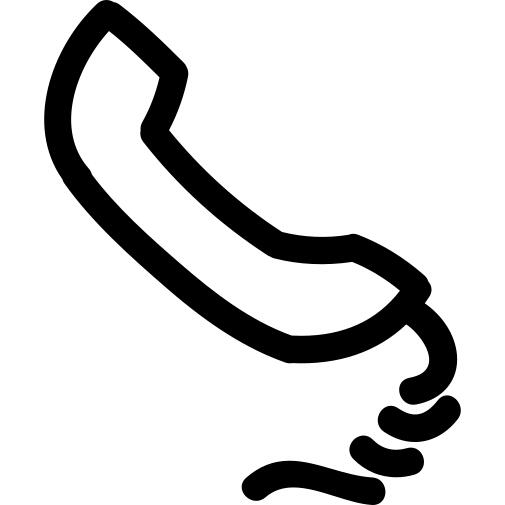 Telephone auricular hand drawn outline