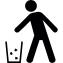 Man and trash container