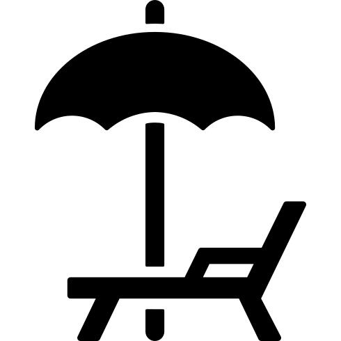Beach umbrella and hammock
