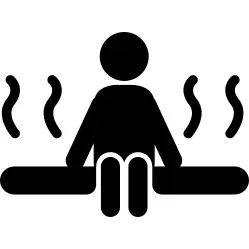 Person silhouette in sauna