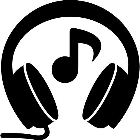 Headphones with music note