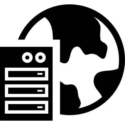 server with the earth