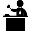Magistrate with hammer