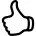 Thumb up outline symbol