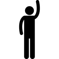 Working out silhouette with one arm up