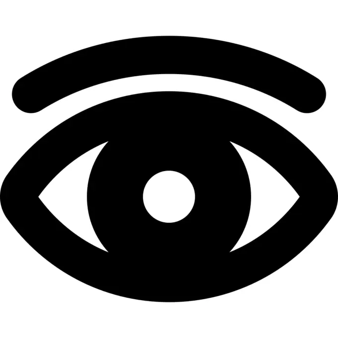 Eye opened symbol with an eyebrow