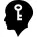 Bald head with a key inside