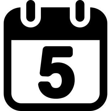 Spring wall calendar square shape number 5