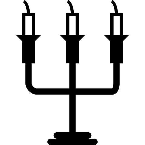 Three candles candelabrum of livingroom ornamentation