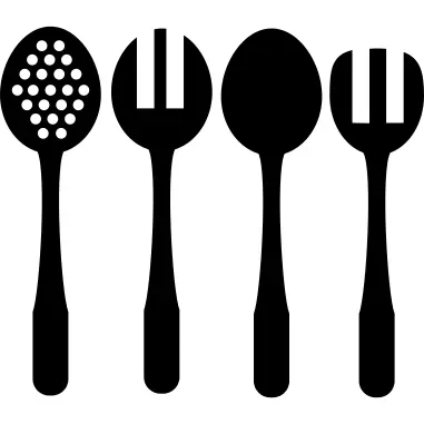 Spoons and forks of kitchen